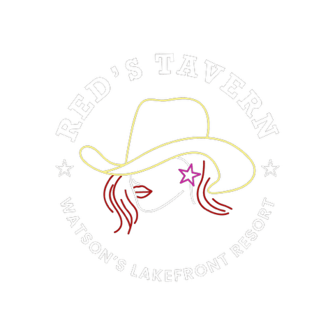Red's Tavern neon-style emblem
