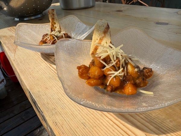 Hand-cut gnocchi in slow-simmered marinara with parmesan and basil at Red's Tavern